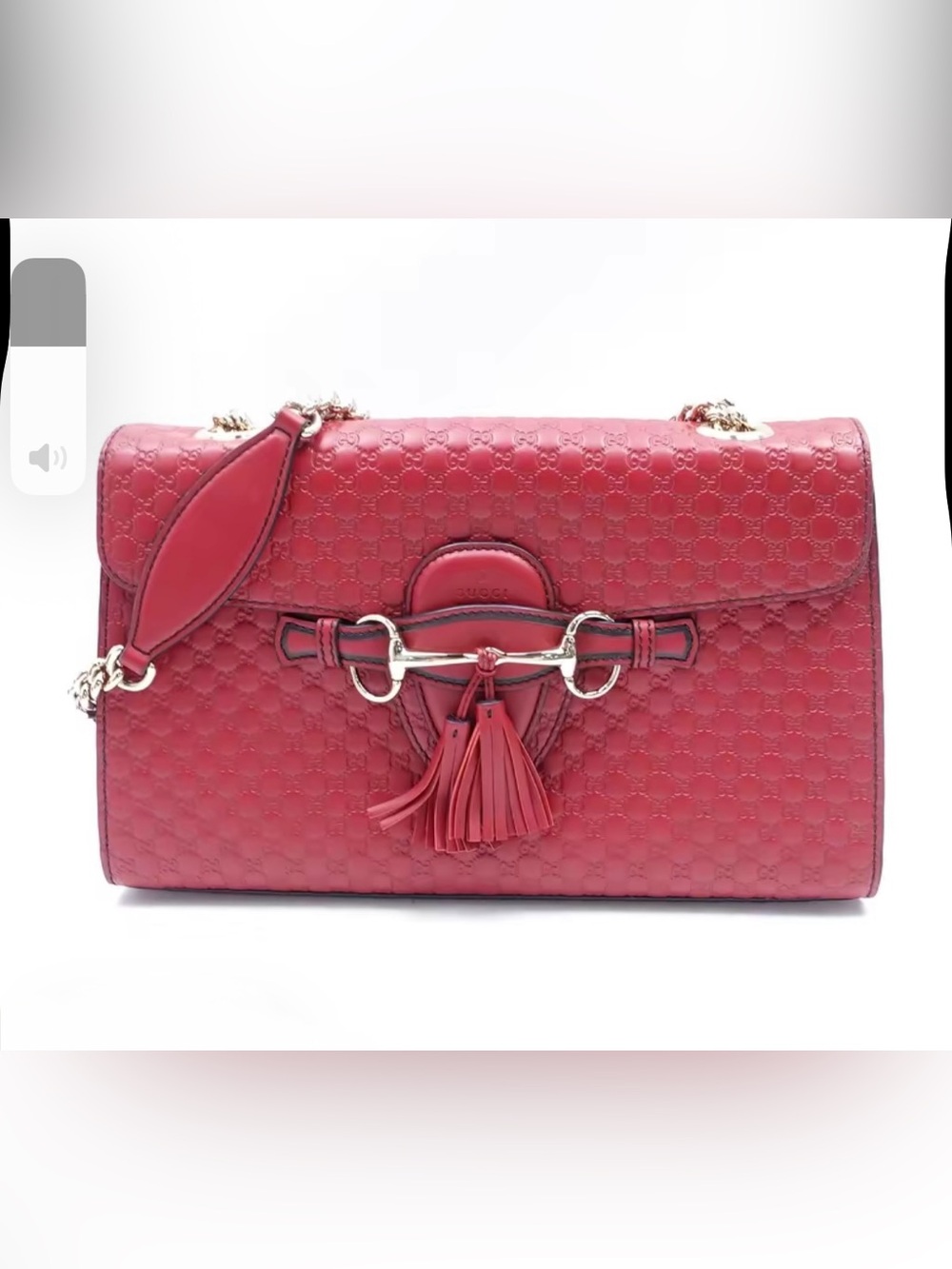 Gucci Emily Microguccissima Shoulder Bag Mini Red Leather